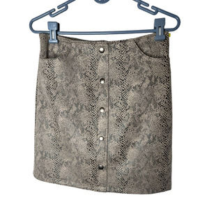 New Potter's Pot Skirt in Gray Black White Snake Print Snap Front Size Medium
